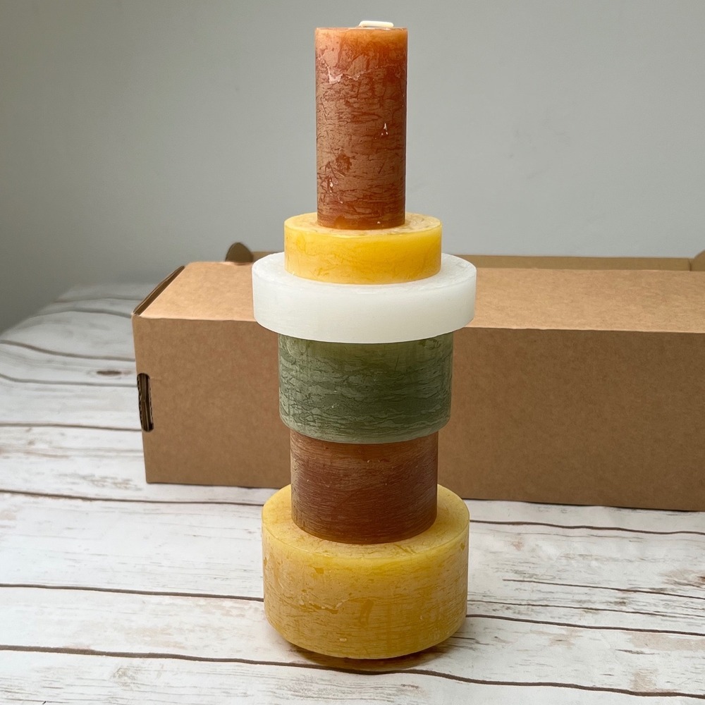 NIB‎ Stan Editions Stack 06 Candle Yellow Modular Sculptural Paraffin Wax Set OS